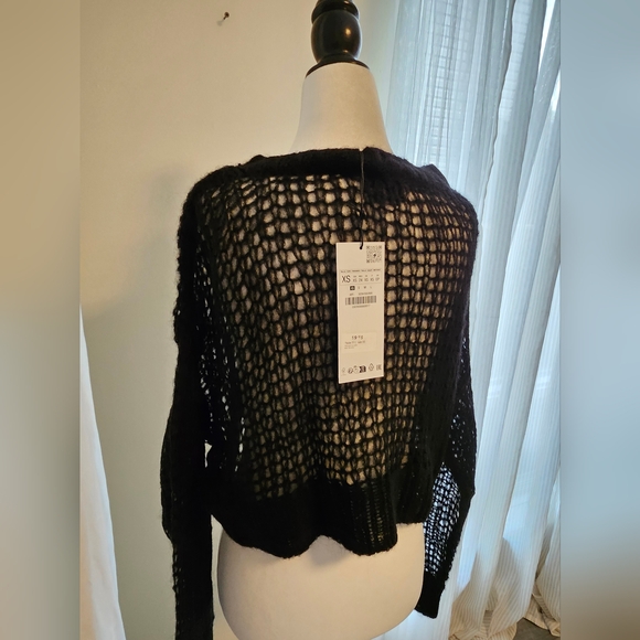 ZARA×STEVEN MEISEL MESH KNIT SWEATER With 17%Wool & 52%Alpaca - Picture 4 of 14